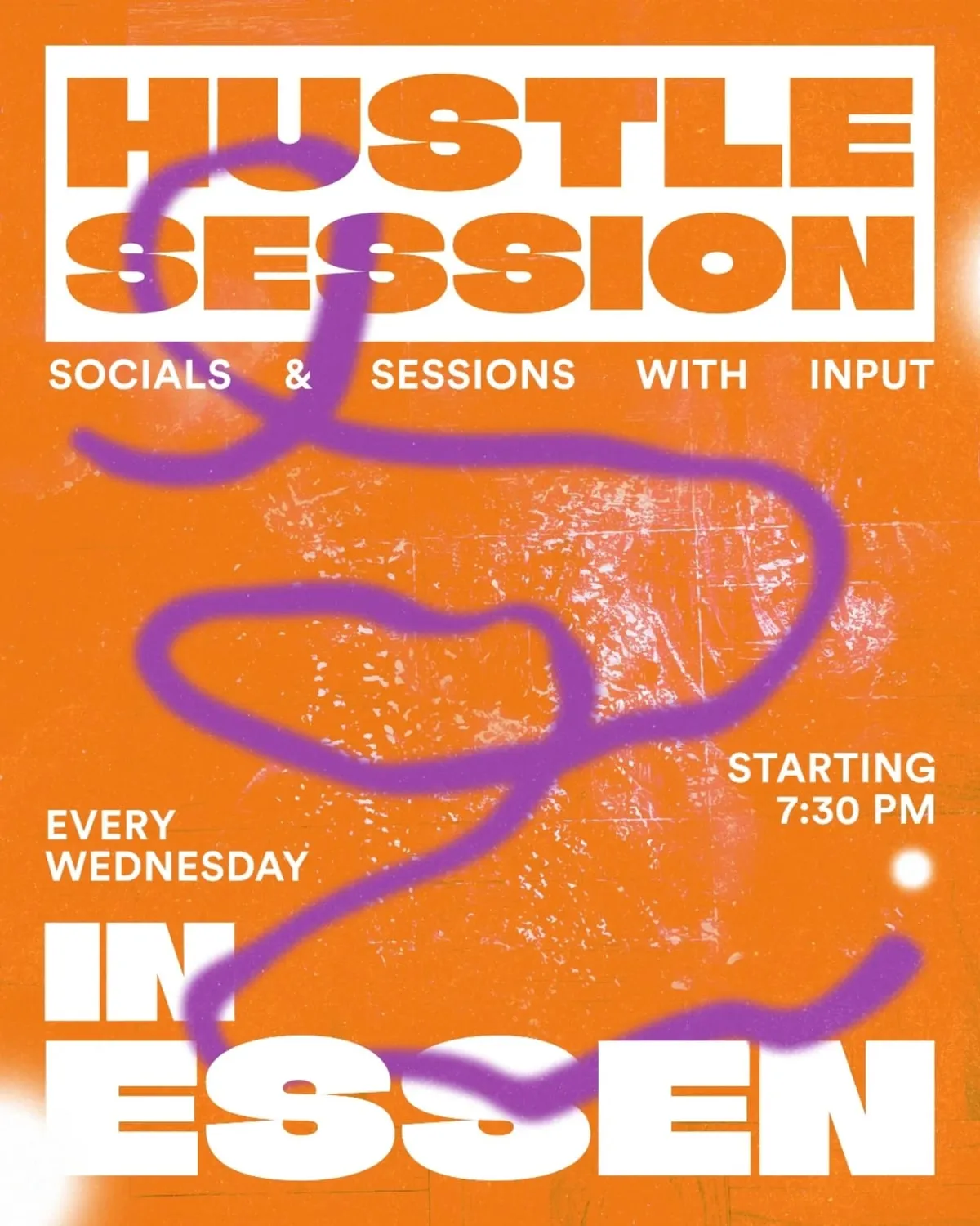 Flyer der Hustle Session Essen, jeden Mittwoch ab 19:30 Uhr